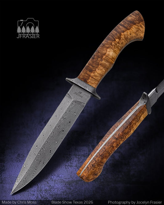 Tapered Tang Damascus Integral Fighter - Dauntless Manufacturing